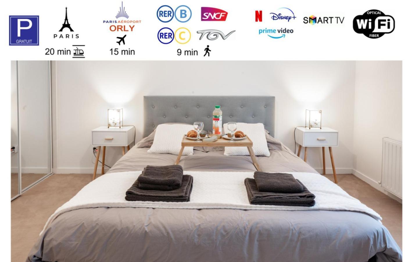 Tout Confort A Massy - Parking / Tgv Et Rer B&C Luaran gambar